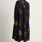 Pas De Calais Japonism Flower Print Dress - Navy