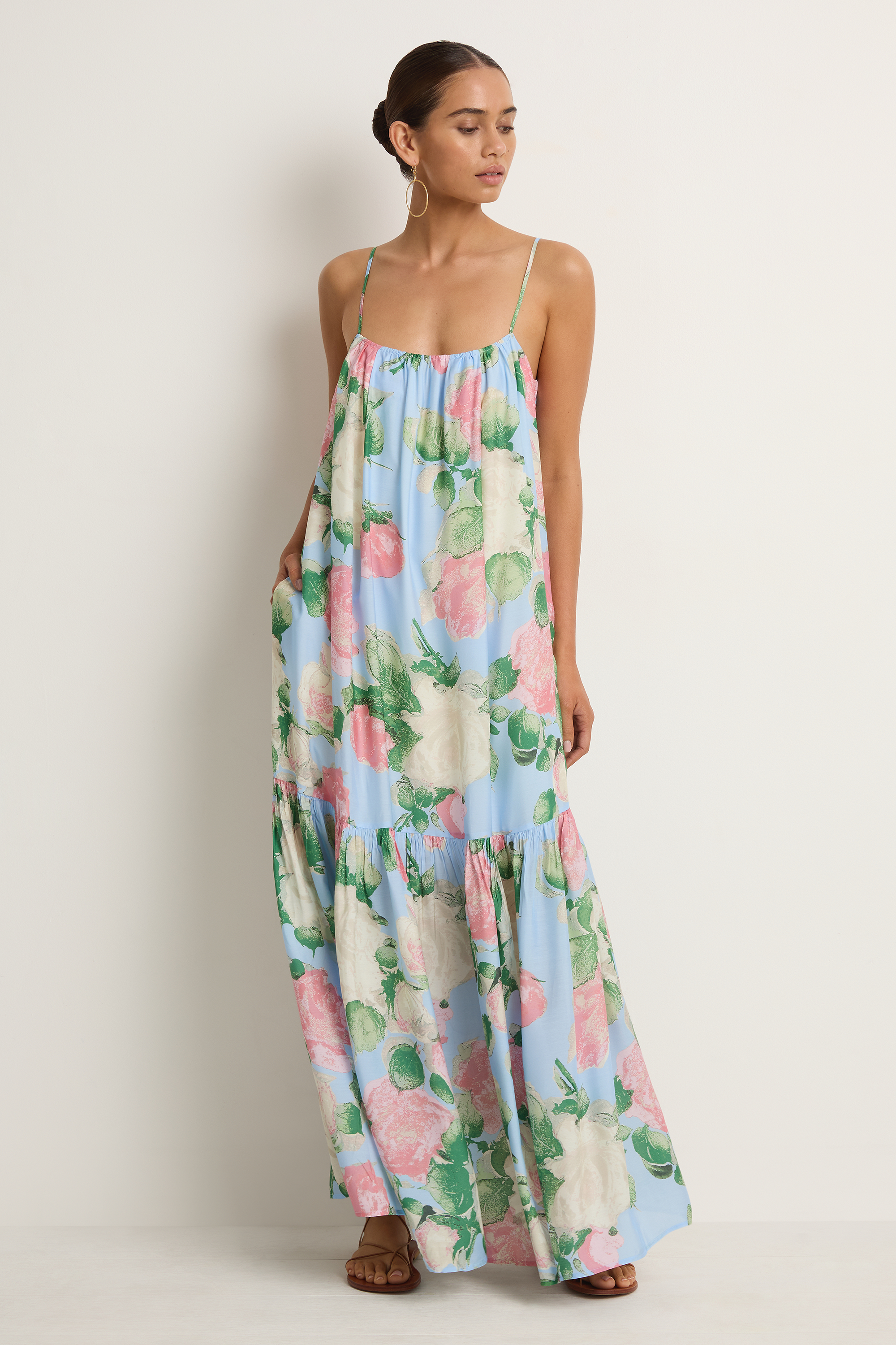 Peony Gathered Midi Dress - Enamour