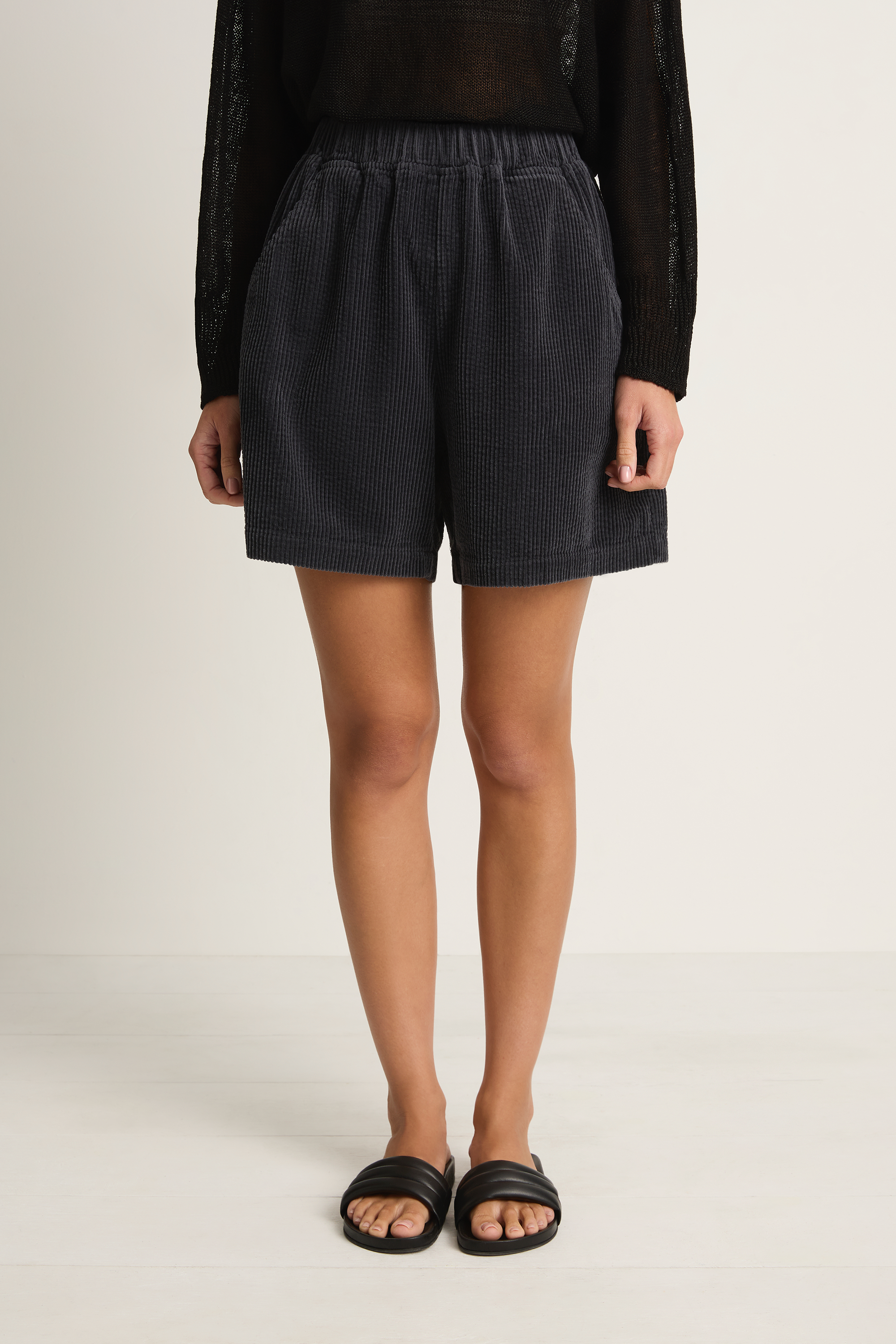 Le Bon Shoppe Soft Corduroy City Shorts - Charcoal