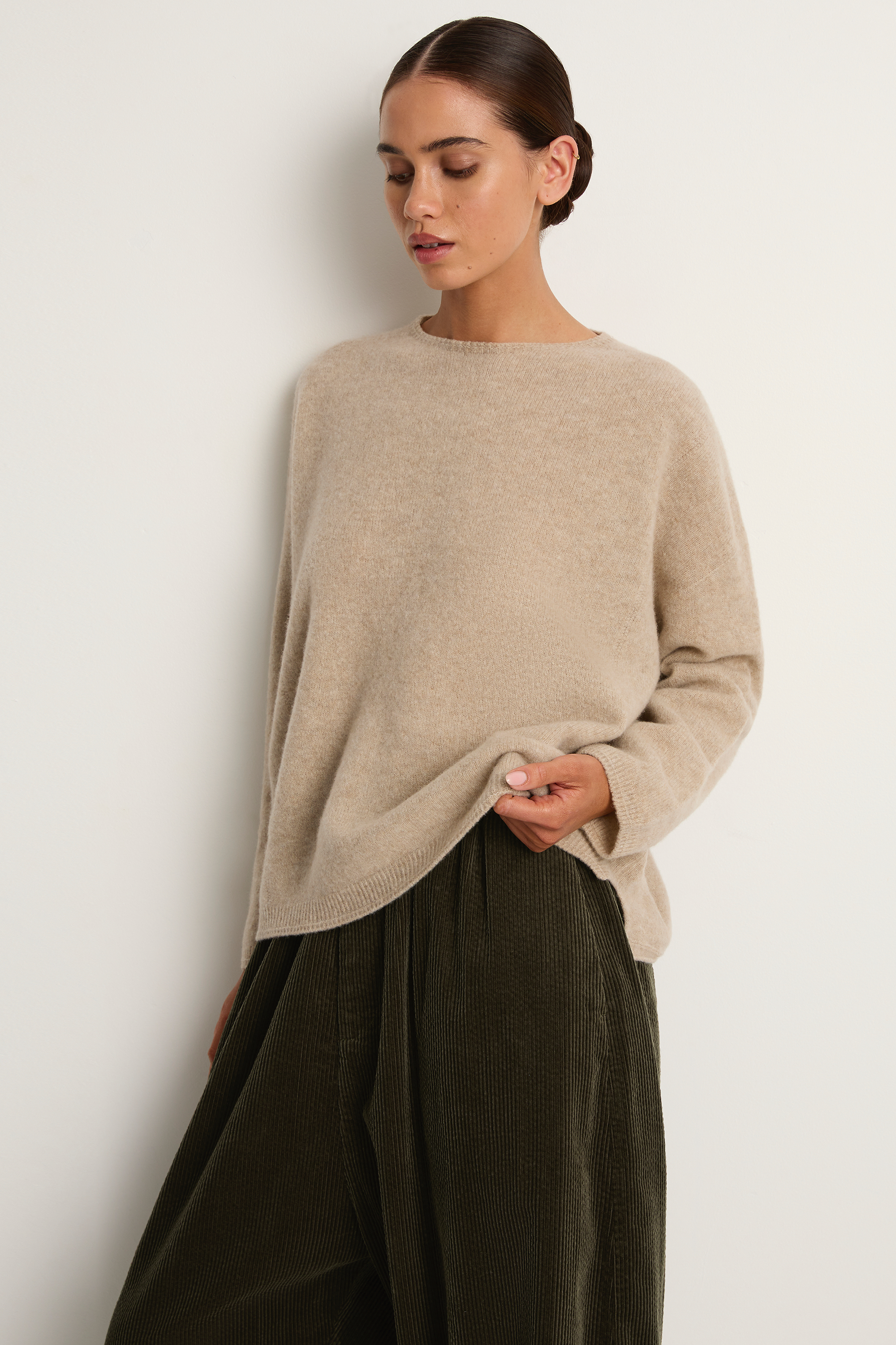 Pas De Calais Fine Wool Crewneck Pullover - Beige
