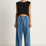 Shaina Mote Alba Pant Medium Blue & Brisa Top Black
