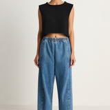 Shaina Mote Alba Pant Medium Blue & Brisa Top Black