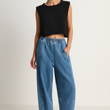 Shaina Mote Alba Pant Medium Blue & Brisa Top Black