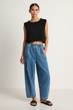 Shaina Mote Alba Pant Medium Blue & Brisa Top Black