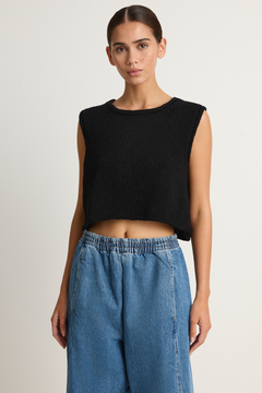 Shaina Mote Alba Pant Medium Blue & Brisa Top Black