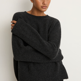 Pas De Calais Cashmere Crew Neck Knit Pullover - Charcoal