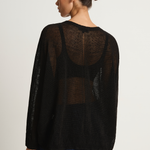 Pas De Calais Normandy Linen Crew Neck Pullover - Black