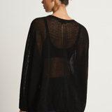Pas De Calais Normandy Linen Crew Neck Pullover - Black
