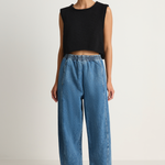 Shaina Mote Alba Pant Medium Blue & Brisa Top Black
