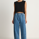 Shaina Mote Alba Pant Medium Blue & Brisa Top Black