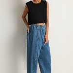 Shaina Mote Alba Pant Medium Blue & Brisa Top Black