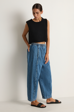 Shaina Mote Alba Pant Medium Blue & Brisa Top Black
