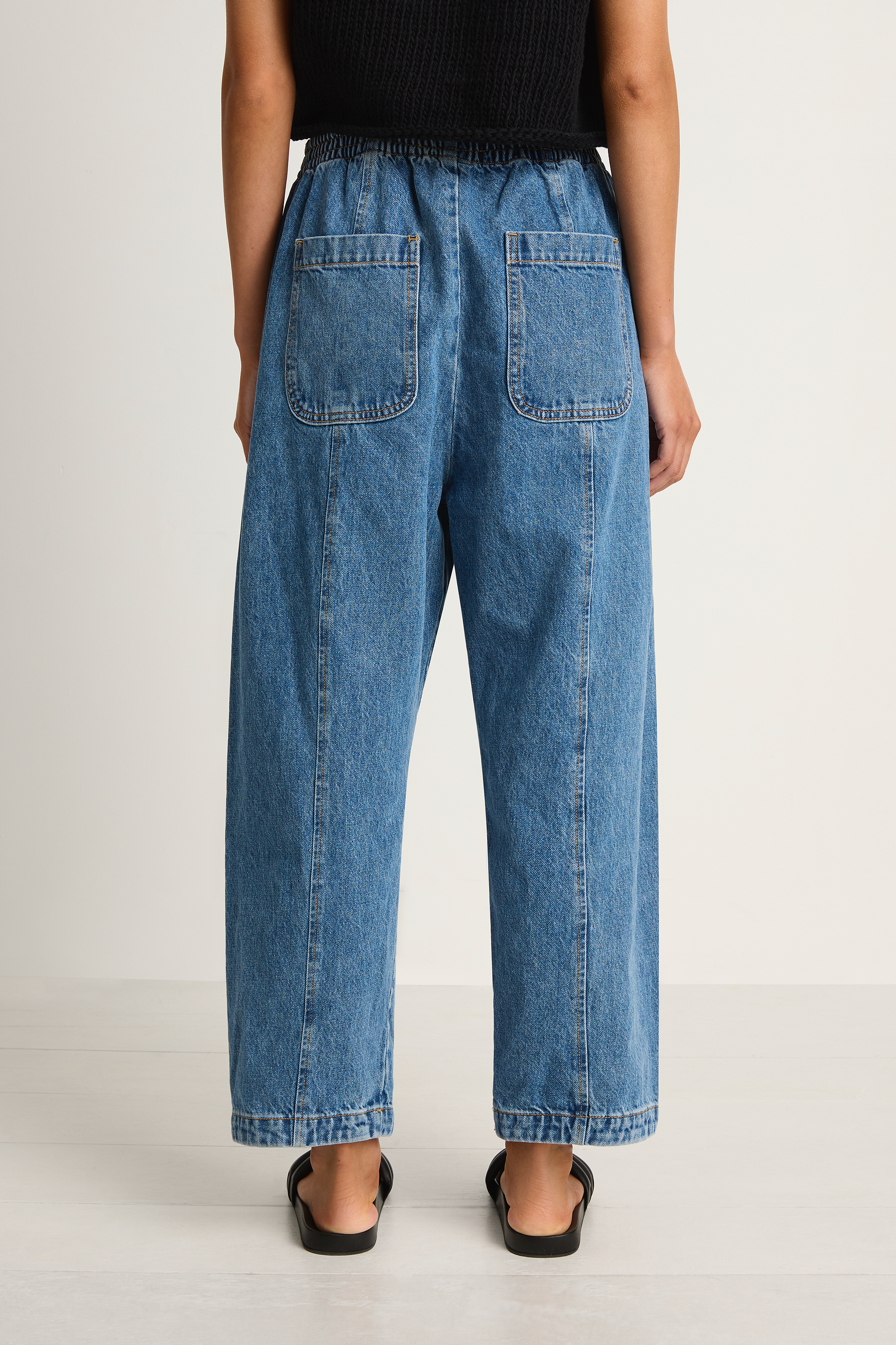 Shaina Mote Alba Pant Medium Blue & Brisa Top Black