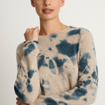 Suzusan Cashmere Seamless Long Pullover - Dark Blue / Sand