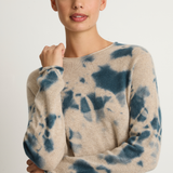 Suzusan Cashmere Seamless Long Pullover - Dark Blue / Sand