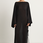BONDI BORN Cremona Tie-Side Maxi Coverup - Black