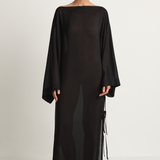 BONDI BORN Cremona Tie-Side Maxi Coverup - Black
