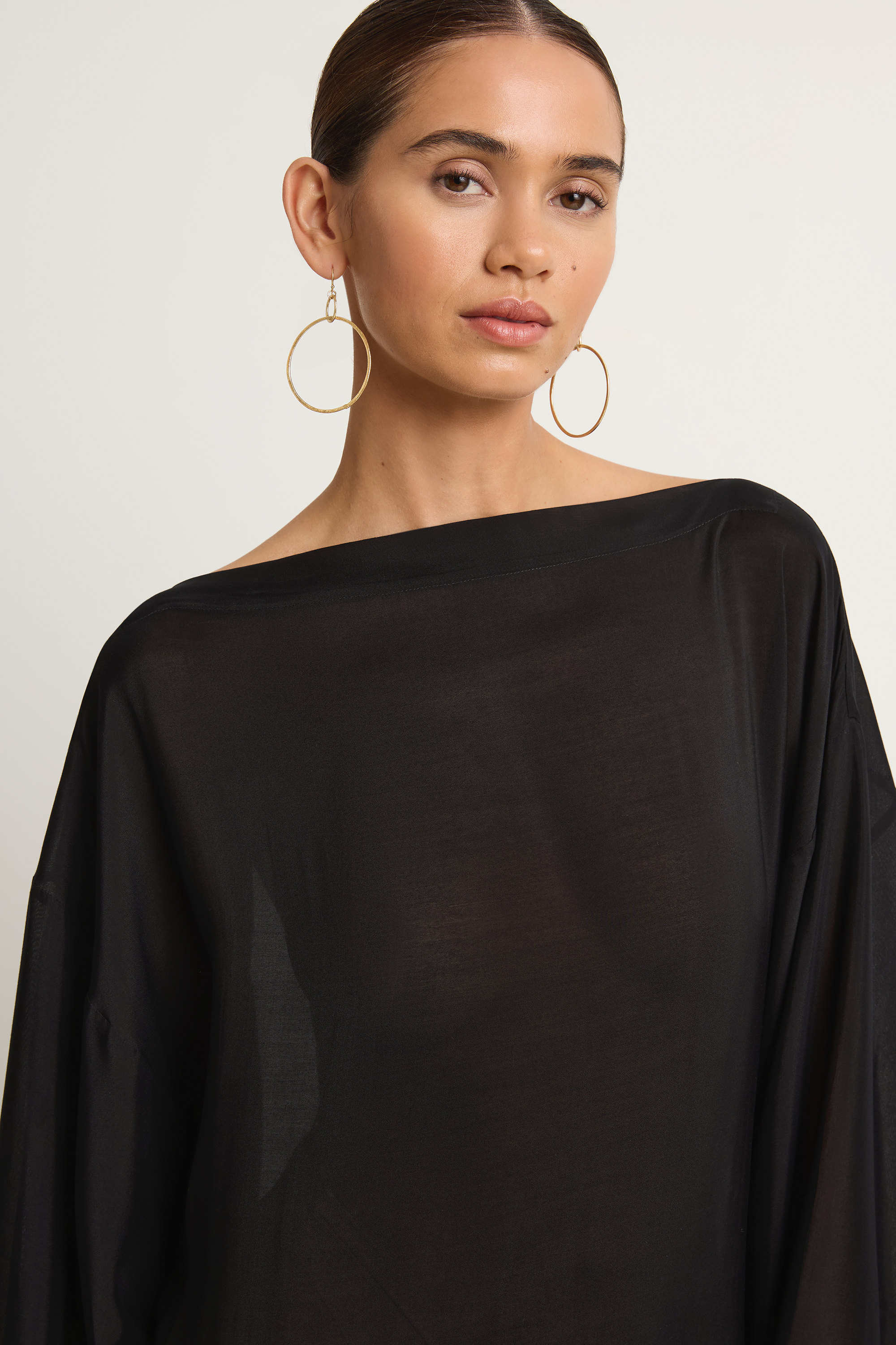 BONDI BORN Cremona Tie-Side Maxi Coverup - Black