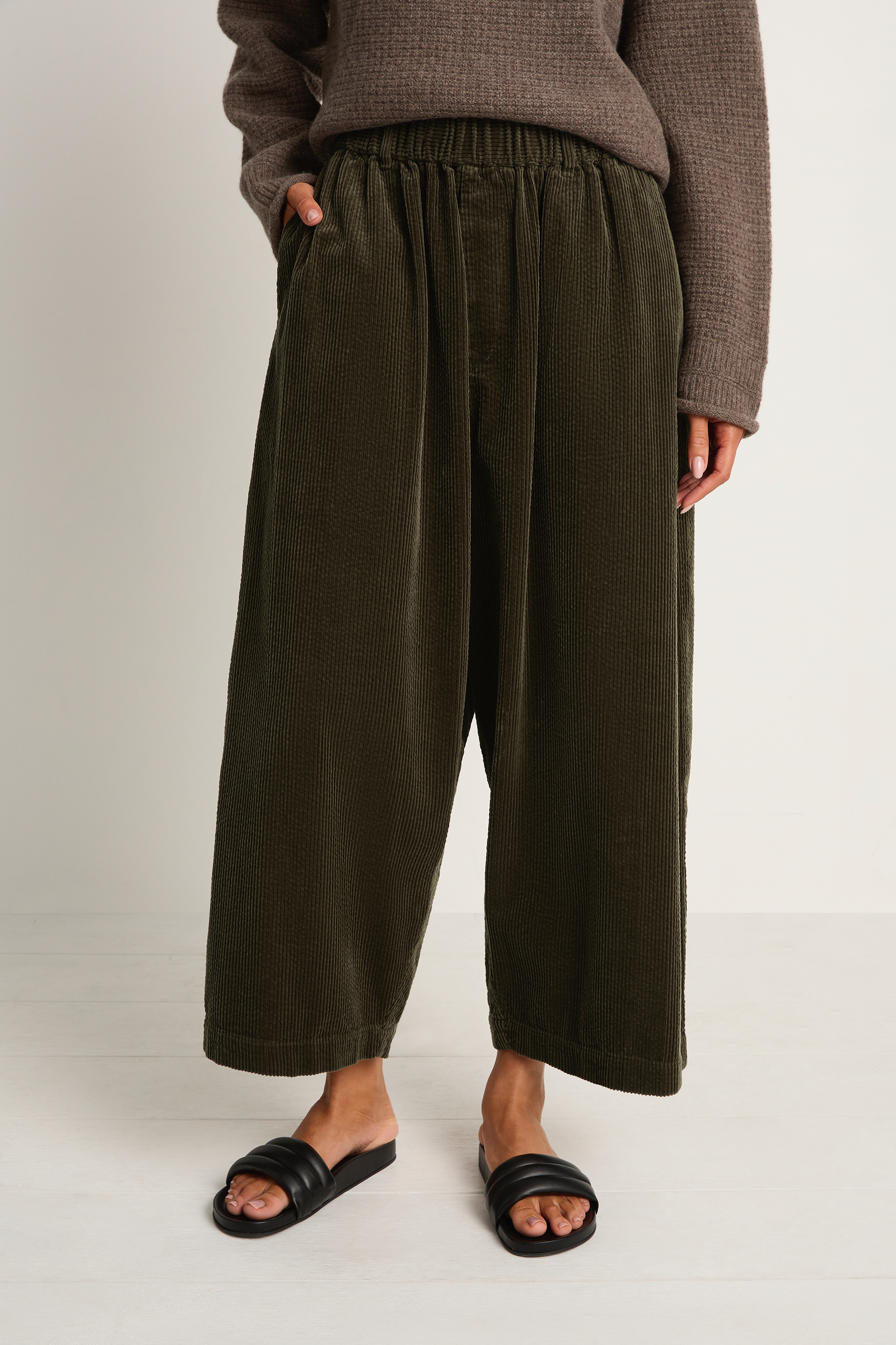 Pas De Calais Corduroy Sarrouel Pants - Khaki