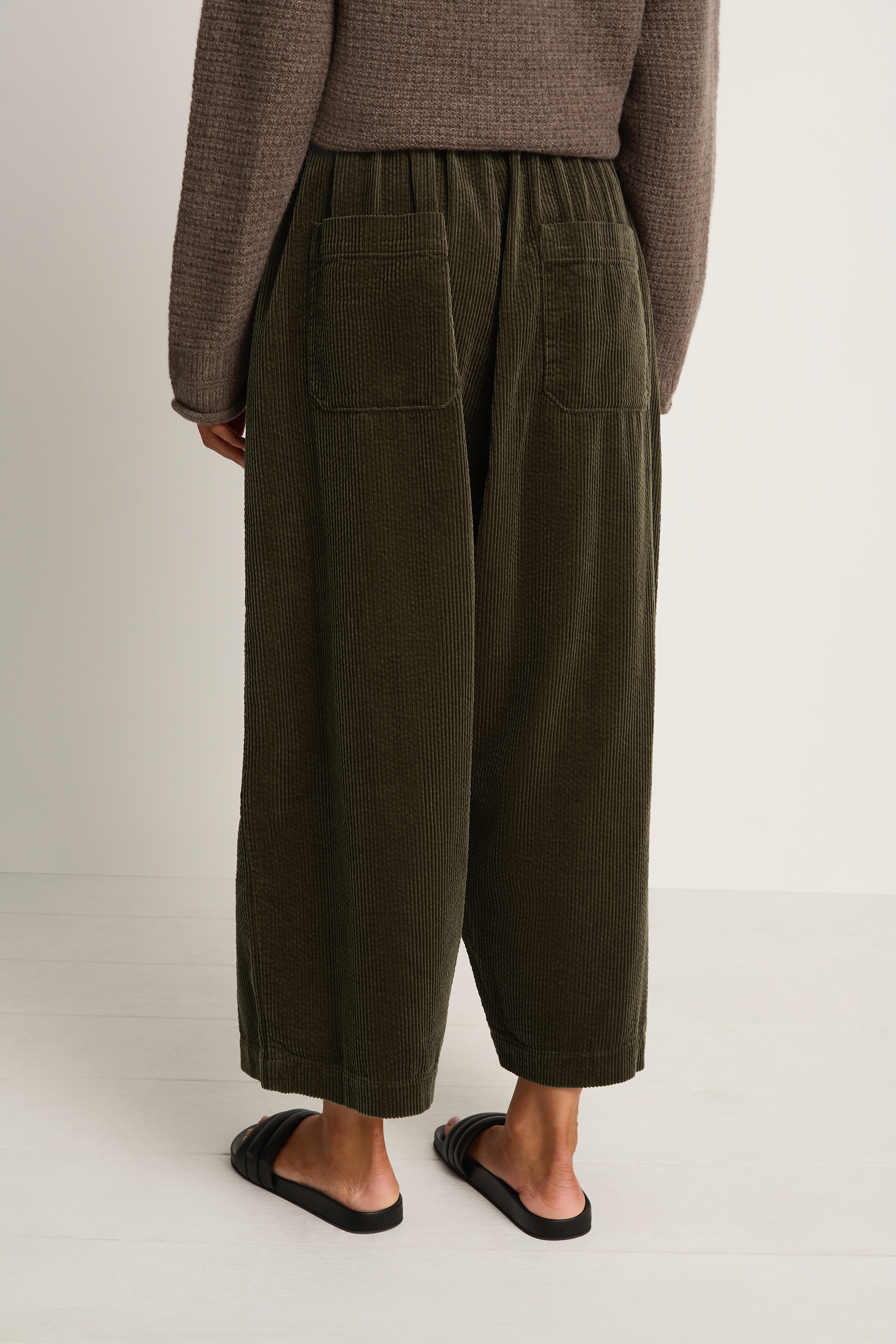 Pas De Calais Corduroy Sarrouel Pants - Khaki