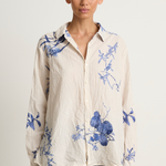 Pas De Calais Japonism Flower Print Blouse - Ivory