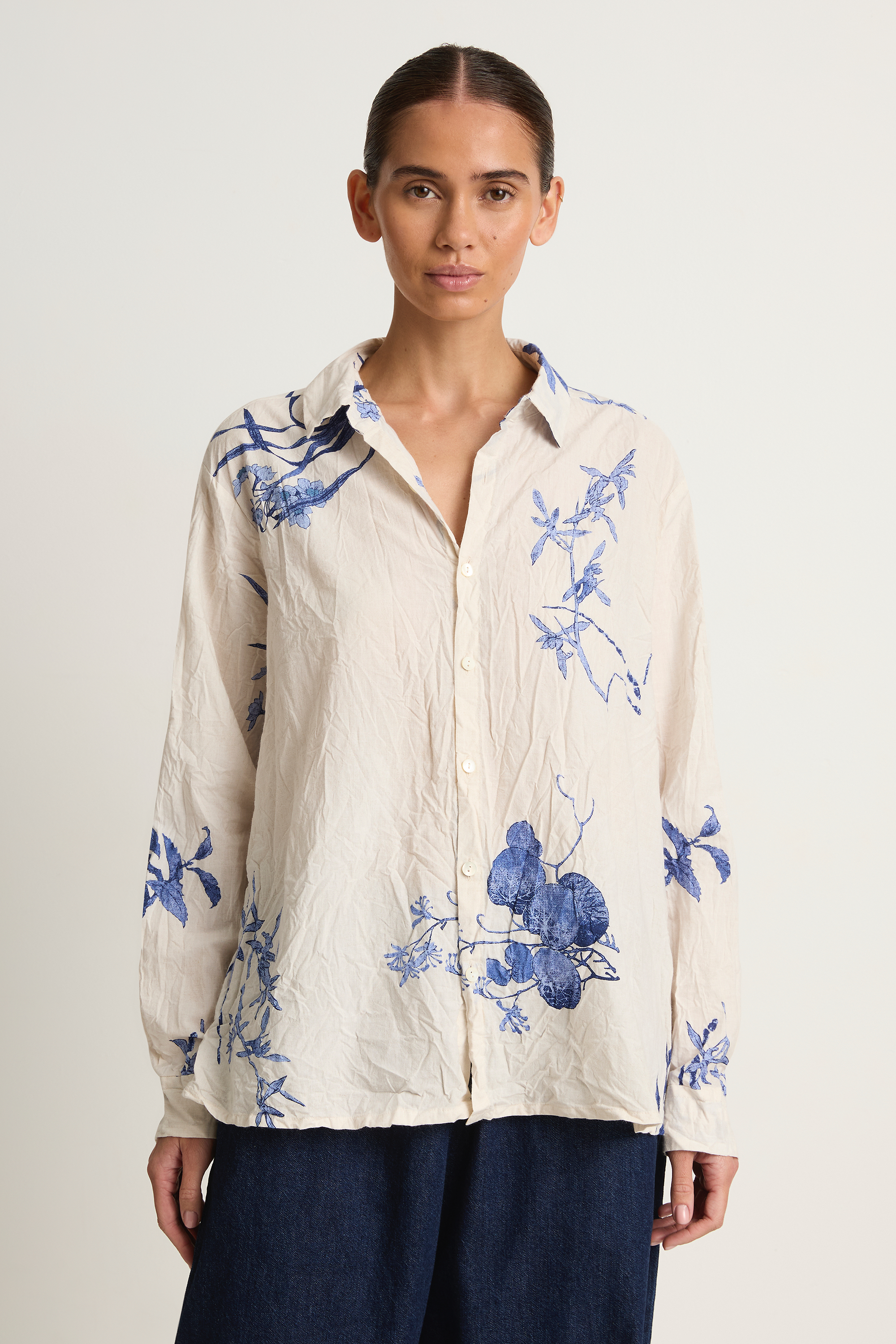 Pas De Calais Japonism Flower Print Blouse - Ivory