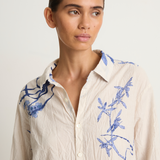 Pas De Calais Japonism Flower Print Blouse - Ivory