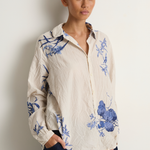 Pas De Calais Japonism Flower Print Blouse - Ivory