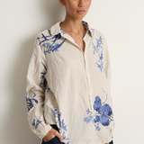 Pas De Calais Japonism Flower Print Blouse - Ivory