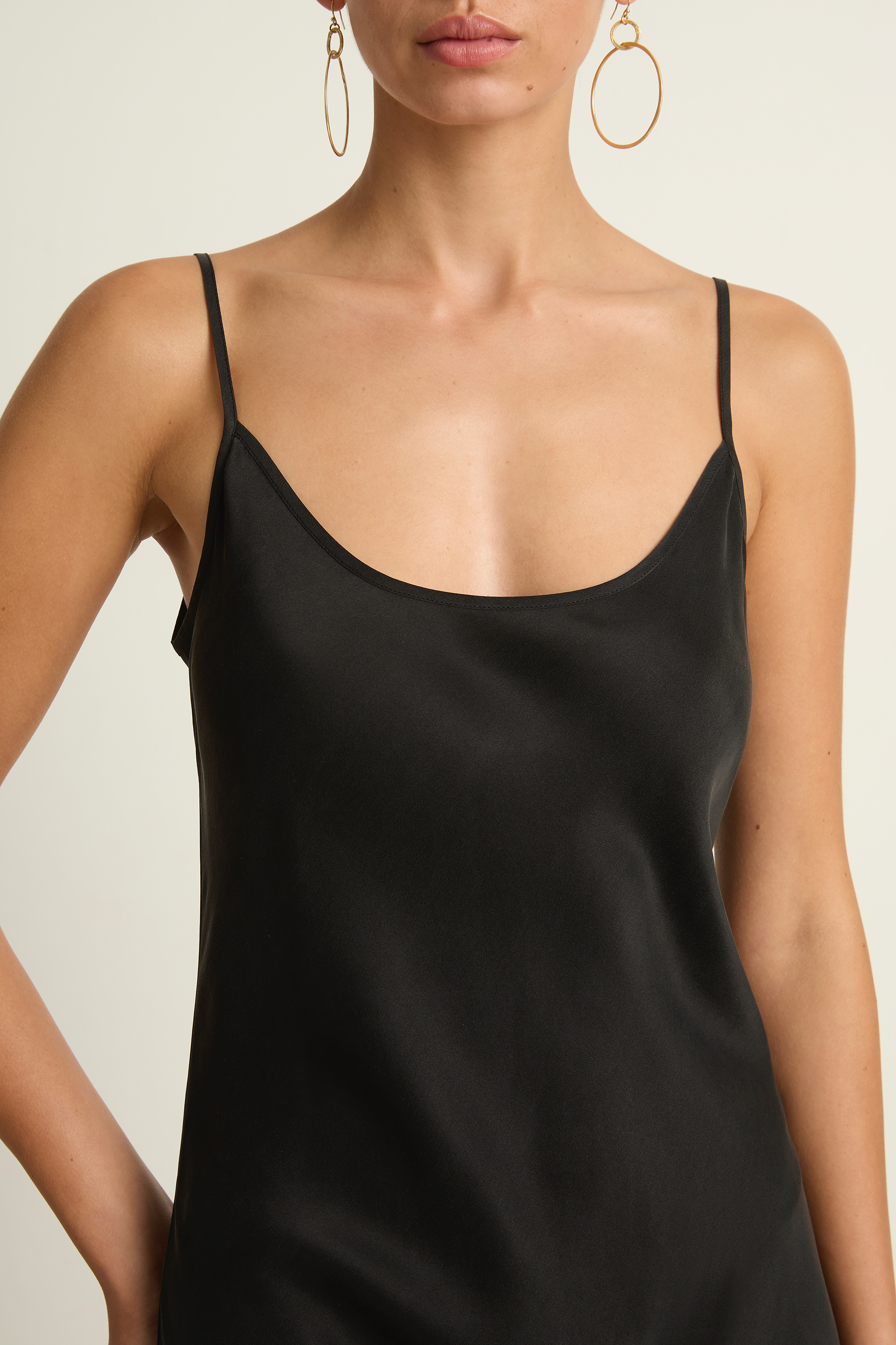 silk laundry black slip dress 90s Slip Dress Black
