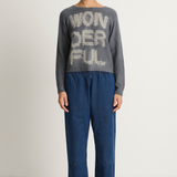 Suzusan Cashmere Seamless Short Pullover - Makinui Shibori "Wonderful Silver Grey / Light Grey