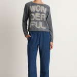 Suzusan Cashmere Seamless Short Pullover - Makinui Shibori "Wonderful Silver Grey / Light Grey