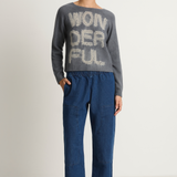 Suzusan Cashmere Seamless Short Pullover - Makinui Shibori "Wonderful Silver Grey / Light Grey