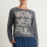 Suzusan Cashmere Seamless Short Pullover - Makinui Shibori "Wonderful Silver Grey / Light Grey