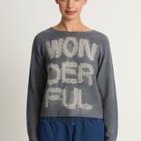 Suzusan Cashmere Seamless Short Pullover - Makinui Shibori "Wonderful Silver Grey / Light Grey