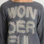 Suzusan Cashmere Seamless Short Pullover - Makinui Shibori "Wonderful Silver Grey / Light Grey