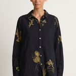 Pas De Calais Japonism Flower Print Blouse - Navy