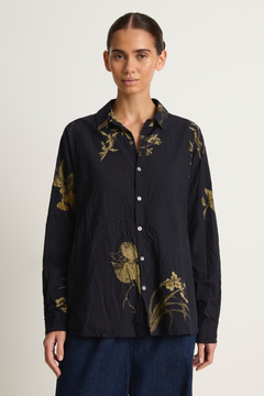 Pas De Calais Japonism Flower Print Blouse - Navy