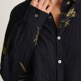 Pas De Calais Japonism Flower Print Blouse - Navy