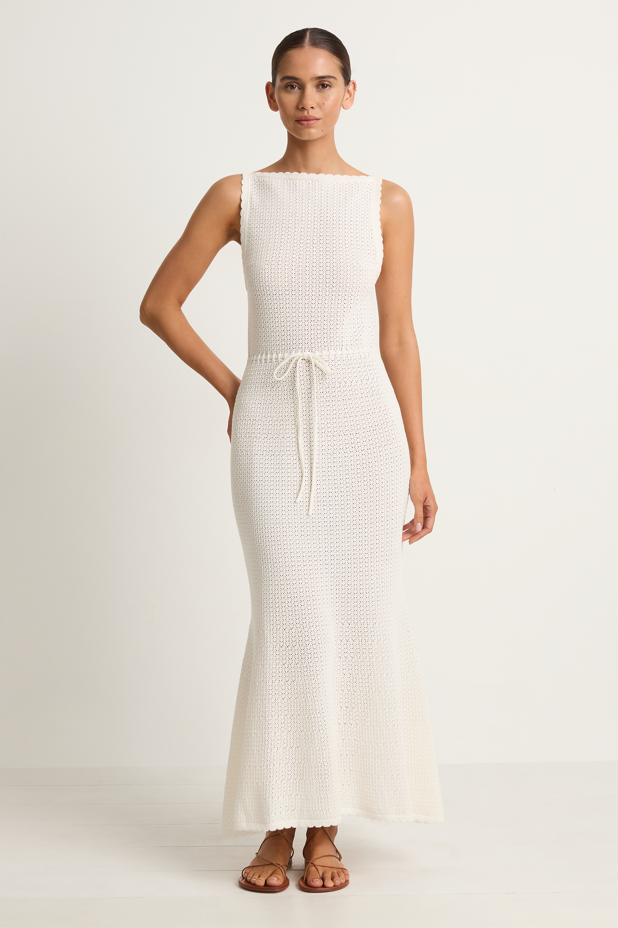 Peony Pointelle Forever Midi Dress - Seashell