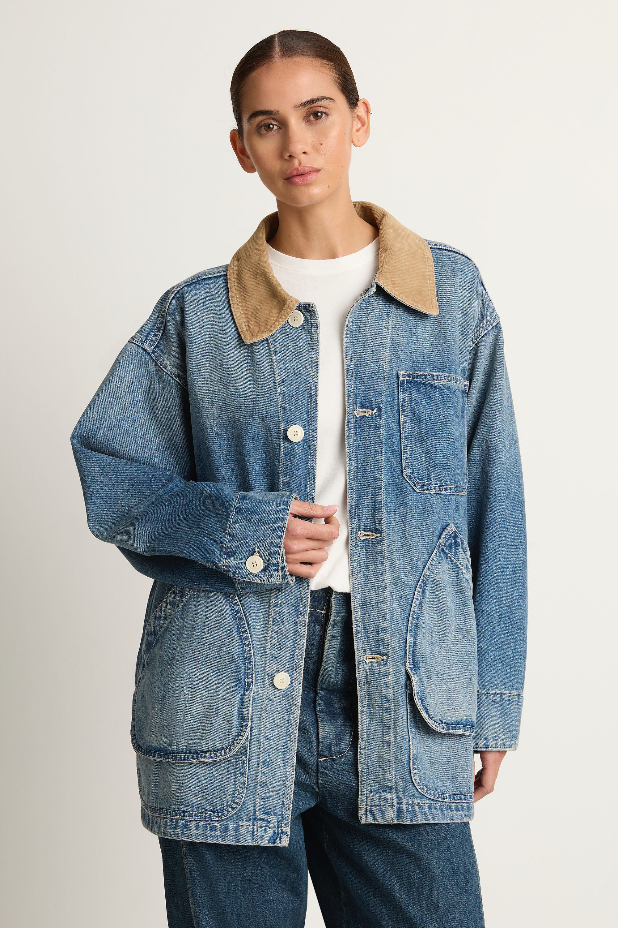 Shaina Mote Painter Coat Denim - Vintage Indigo