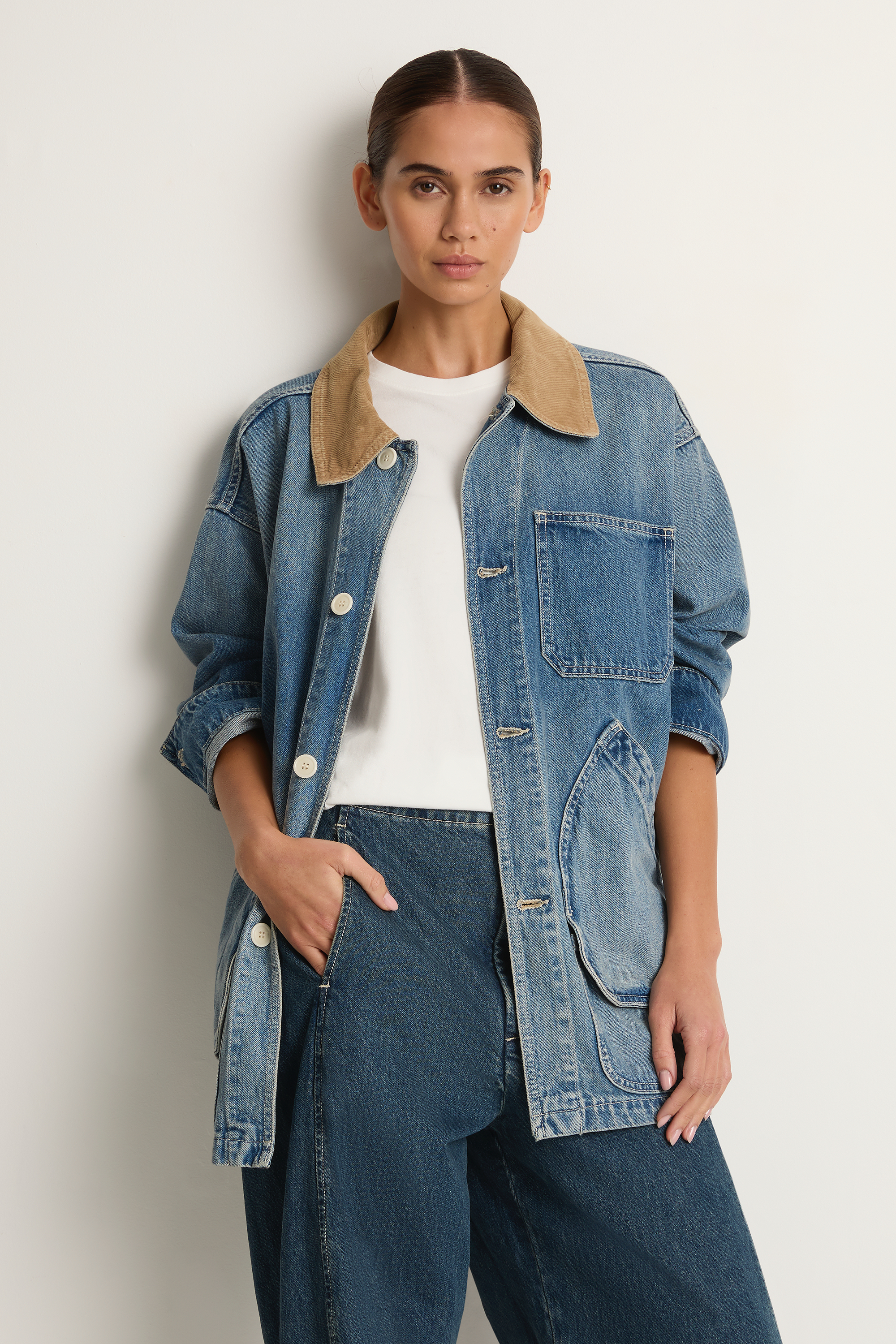 Shaina Mote Painter Coat Denim - Vintage Indigo
