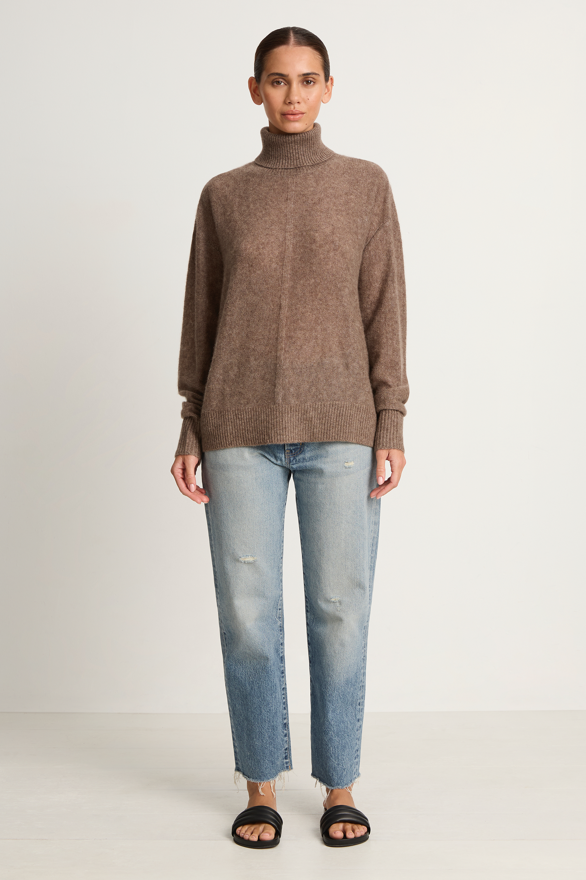 Apiece Apart Softest Tissue Weight Turtleneck - Hazelnut