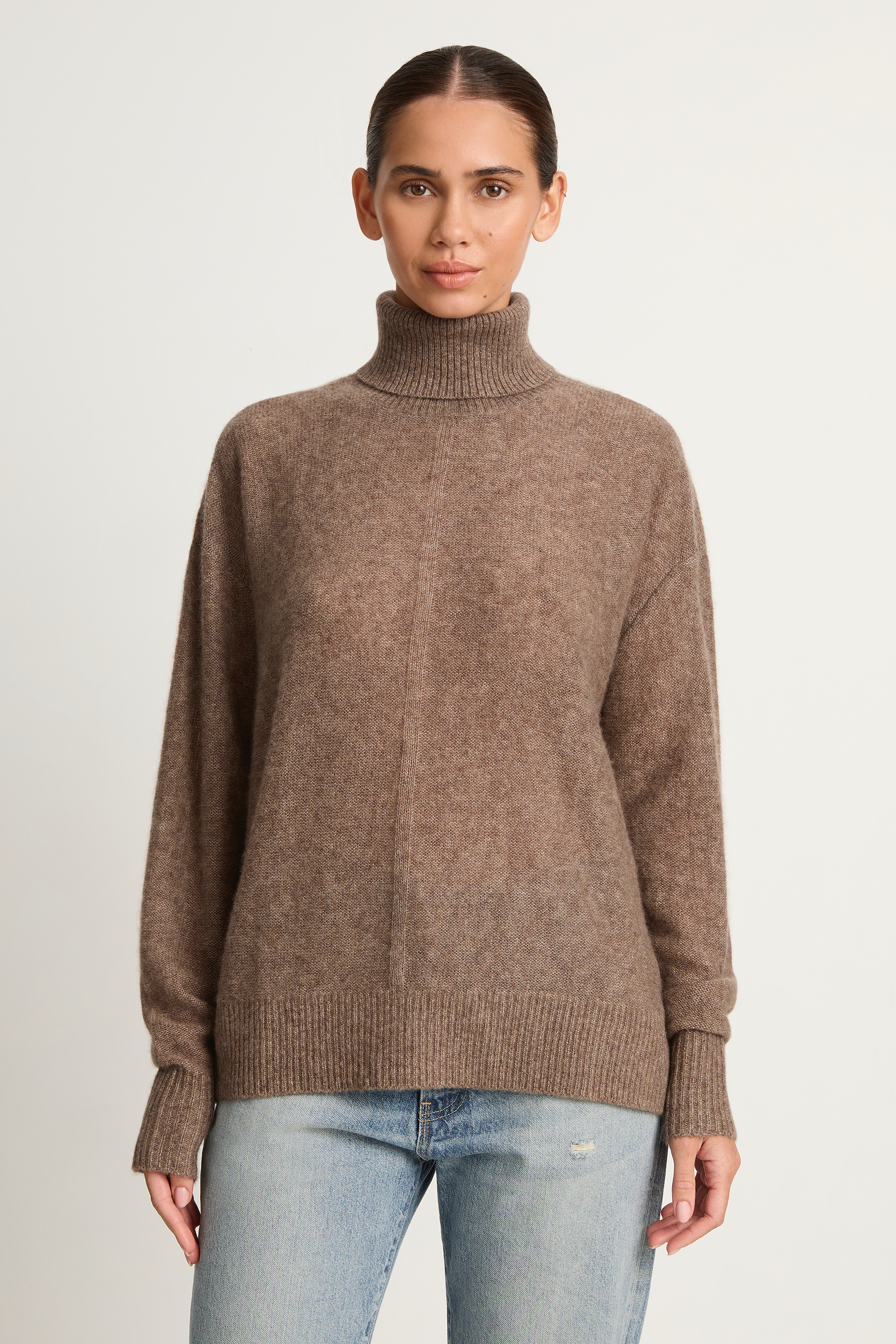 Apiece Apart Softest Tissue Weight Turtleneck - Hazelnut