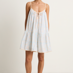 Juliet Dunn Pomegranate Print Loose Strappy Mini Dress - Ice Blue