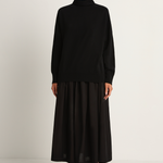 Pas De Calais Cotton Checkered Gathered Skirt - Black