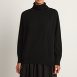 Pas De Calais Airy Wool Loose Turtleneck Pullover - Black