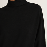 Pas De Calais Airy Wool Loose Turtleneck Pullover - Black
