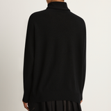 Pas De Calais Airy Wool Loose Turtleneck Pullover - Black