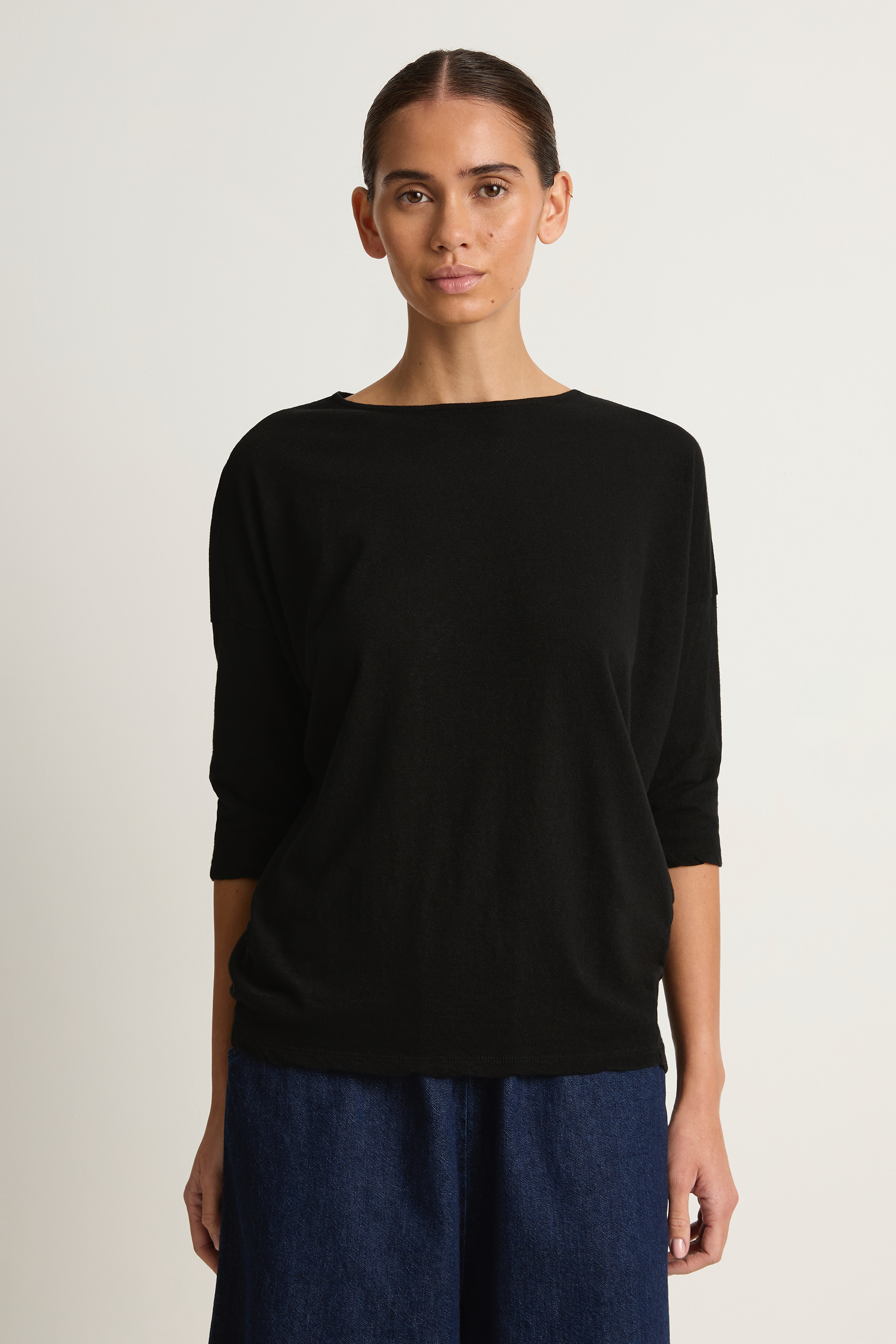 Pas De Calais Cotton Linen Jersey T-Shirt - Black